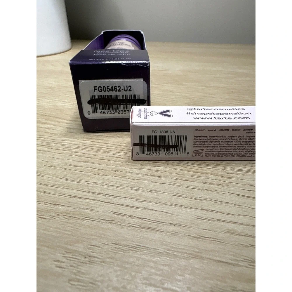 Tarte Face Tape Foundation & Shape Tape Radiant Concealer 12B Fair Beige Bundle